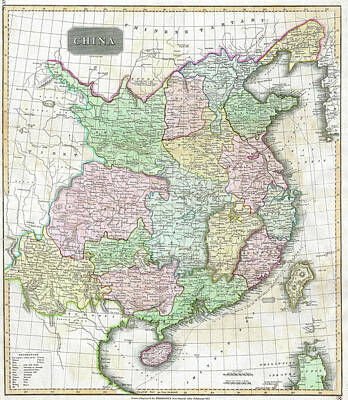 Drawings Rights Managed Images - Vintage Map of China - 1815 Royalty-Free Image by CartographyAssociates