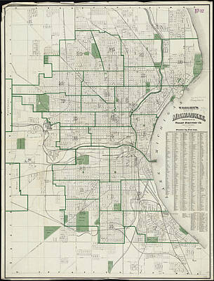Garden Signs Rights Managed Images - Vintage Map of Milwaukee Wisconsin - 1909 Royalty-Free Image by CartographyAssociates