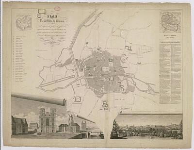 Anne Geddes - Vintage Map of Rennes France - 1829 by CartographyAssociates