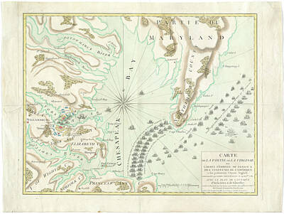 Staff Picks Cortney Herron - Vintage Map of The Battle of Yorktown - 1781 by CartographyAssociates