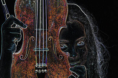 Music Royalty-Free and Rights-Managed Images - Violin girl by Alan Gregory