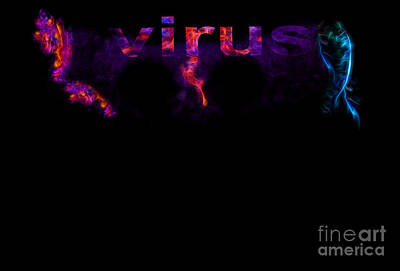 Best Sellers - Science Fiction Drawings - Virus by Neon Flash