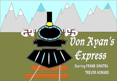 Science Tees Royalty Free Images - Von Ryans Express theatrical poster 1 1965 Royalty-Free Image by David Lee Guss