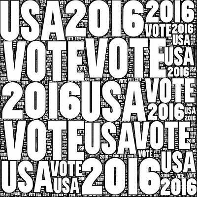 Politicians Digital Art - Vote USA 2016 by Henrik Lehnerer
