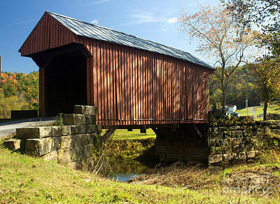 Landscape Royalty-Free and Rights-Managed Images - Walkersville Covered Bridge 1 by Howard Tenke