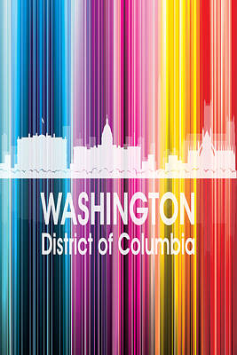 Abstract Skyline Digital Art Rights Managed Images - Washington DC 2 Vertical Royalty-Free Image by Angelina Tamez