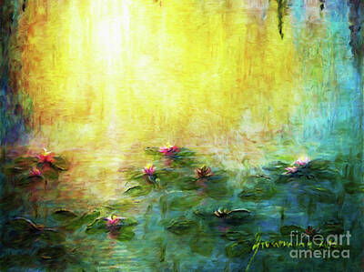 Snowflakes - Water Lilies Impressionism by Jerome Stumphauzer