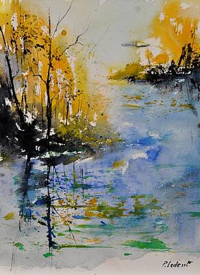Water Droplets Sharon Johnstone - Watercolor 010101 by Pol Ledent