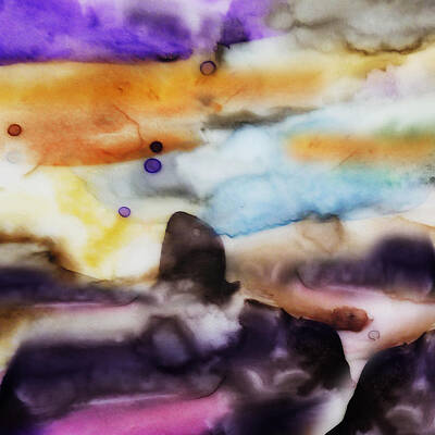Abstract Landscape Royalty-Free and Rights-Managed Images - Watercolor Abstract Landscape by Irina Sztukowski