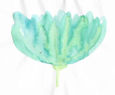 Fleetwood Mac Rights Managed Images - Watercolor Flower Green 2 Royalty-Free Image by Shelby Wilson