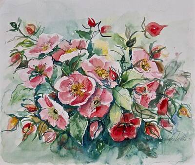 Roses Paintings - Watercolor Series 208 by Ingrid Dohm