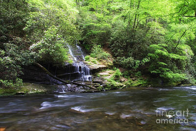 Pixel Art Mike Taylor - Waterfall and Mountain Creek by Jill Lang