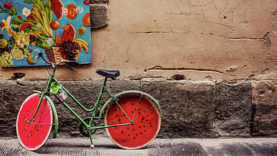 Transportation Royalty Free Images - Watermelon Wheels Royalty-Free Image by Happy Home Artistry