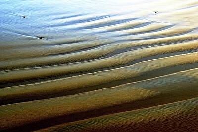 Route 66 - Wave Patterns at Drakes Beach, Point Reyes National Seashore by Michael Courtney