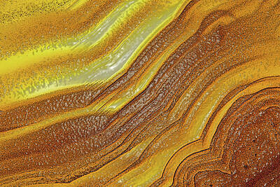 Ira Marcus Royalty-Free and Rights-Managed Images - Waves in Brown and Yellow by Ira Marcus