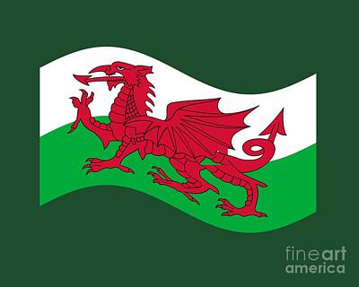 Architecture David Bowman - Waving Wales Flag by Frederick Holiday