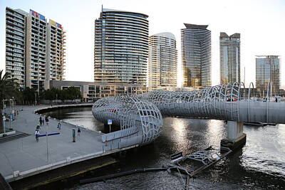 Digital Art Rights Managed Images - Webb Bridge Melbourne Royalty-Free Image by Robert Wicklund