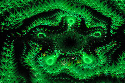 Modern Man Music - Weed art - green fractal cannabis by Matthias Hauser