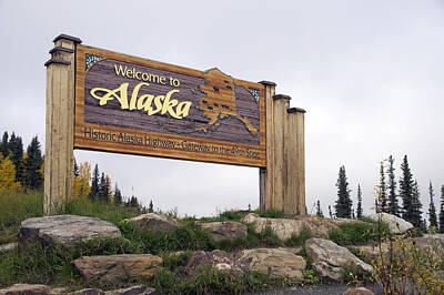Robert Braley Royalty-Free and Rights-Managed Images - Welcome To Alaska Sign by Robert Braley