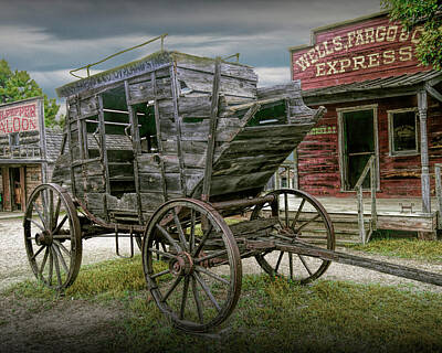 Recently Sold - Randall Nyhof Royalty-Free and Rights-Managed Images - Wells Fargo Stagecoach at 1880 Town by Randall Nyhof