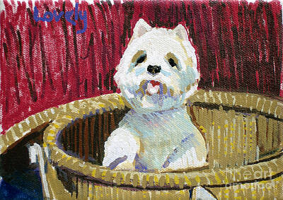 Meiklejohn Graphics Royalty Free Images - Westie in Basket Royalty-Free Image by Candace Lovely