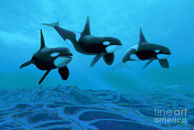 Mammals Digital Art - Whale World by Corey Ford