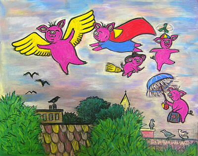 I Want To Believe Posters Rights Managed Images - When Pigs Fly Royalty-Free Image by Deborah Willard