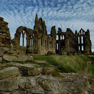 Vintage Stamps - Whitby Abbey by Tim Clark