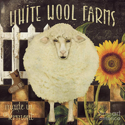 Mammals Royalty-Free and Rights-Managed Images - White Wool Farms by Mindy Sommers