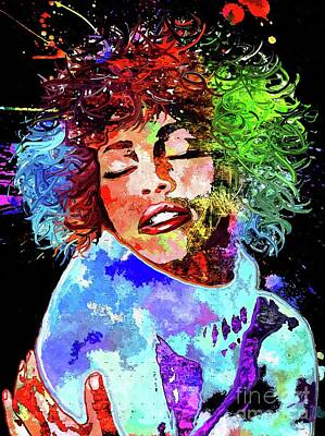 Halloween Elwell Royalty Free Images - Whitney Houston Colored Royalty-Free Image by Daniel Janda