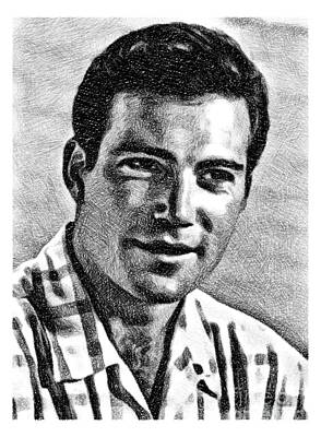 Musician Drawings - William Shatner, Actor, by JS by Esoterica Art Agency