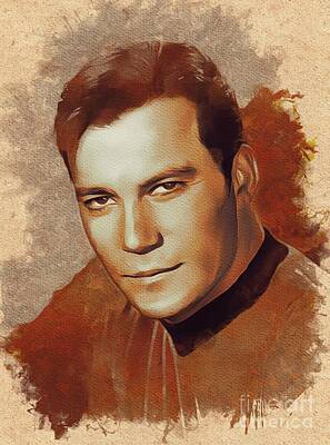 Celebrities Painting Royalty Free Images - William Shatner, Legend Royalty-Free Image by Esoterica Art Agency