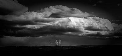 Spiral Staircases - Wind Turbines on Horizon by Sam Sherman