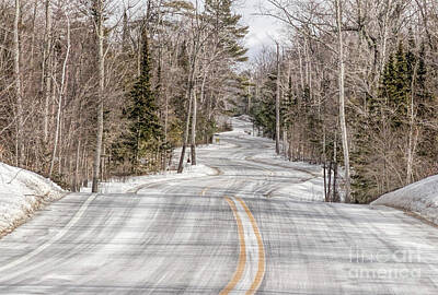 Nikki Vig Royalty-Free and Rights-Managed Images - Winding Winter Road  by Nikki Vig