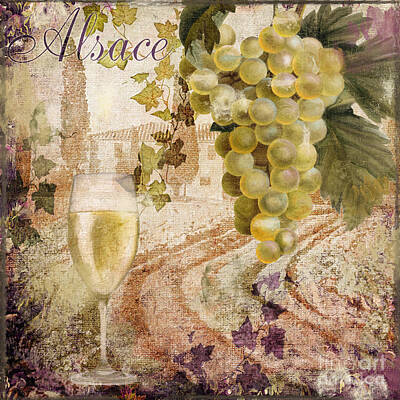 Wine Painting Rights Managed Images - Wine Country Alsace Royalty-Free Image by Mindy Sommers