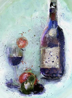 Wine Digital Art - Wine Splash And Splatter by Lisa Kaiser