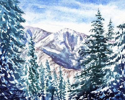 Mountain Paintings - Winter In The Mountains  by Irina Sztukowski