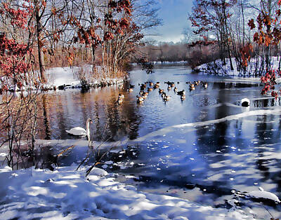 Giuseppe Cristiano Royalty Free Images - Winter Lake Digital Painting  Royalty-Free Image by Michael Fusco