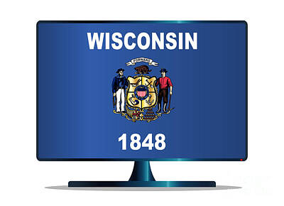 Little Mosters - Wisconsin Flag TV by Bigalbaloo Stock