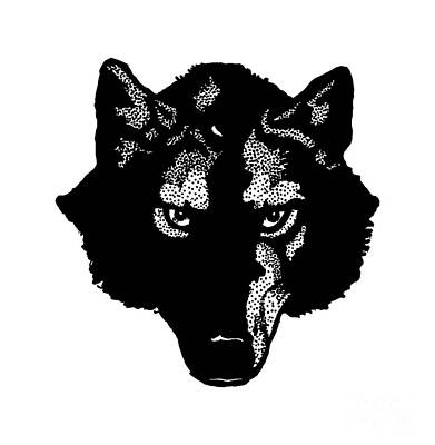 Animals Digital Art Royalty Free Images - Wolf Tee Royalty-Free Image by Edward Fielding