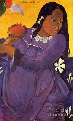 Sewing Machine - Woman With A Mango by Gauguin