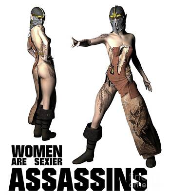 Comics Digital Art Royalty Free Images - Women Are Sexier Assassins Royalty-Free Image by Esoterica Art Agency