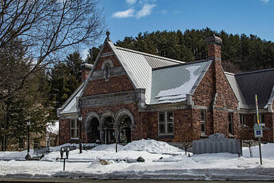 Uncle Sam Posters - Woodstock Vermont Public Library in winter 1 by Jeff Folger