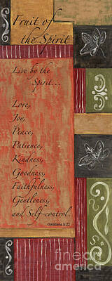 Ink Sketches Valdas Misevicius - Words To Live By, Fruit of the Spirit by Debbie DeWitt