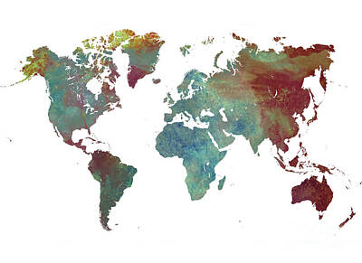 Sean Test - World Map After Dark by Justyna Jaszke JBJart