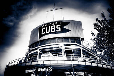 Baseball Photos - Wrigley Field Bleachers in Black and White by Anthony Doudt