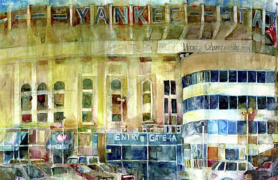 Baseball Painting Rights Managed Images - Yankee Stadium Royalty-Free Image by Dorrie Rifkin