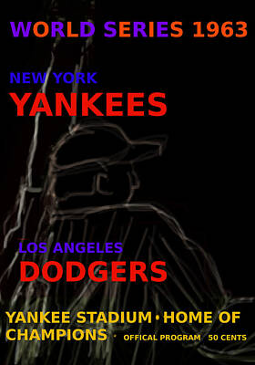 Baseball Paintings - Yankees Dodgers World Series Poster by Paul Sutcliffe