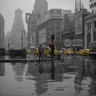 Cities Rights Managed Images - Yellow Cabs New York Royalty-Free Image by Andrew Fare