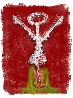 Wine Digital Art Royalty Free Images - Yippee Royalty-Free Image by Russell Pierce